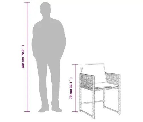 Dārza Krēsli, 4 Gab., Ar Matračiem, Pe Rotangpalma, Melni Vidaxl Dārza Krēsli, 4 Gab., Ar Matračiem, Pe Rotangpalma, Melni Vidaxl