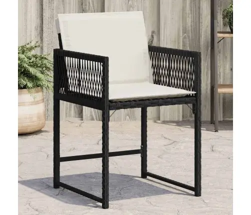 Dārza Krēsli, 4 Gab., Ar Matračiem, Pe Rotangpalma, Melni Vidaxl Dārza Krēsli, 4 Gab., Ar Matračiem, Pe Rotangpalma, Melni Vidaxl