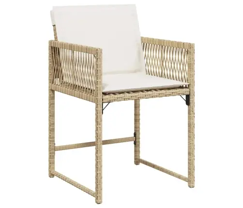 Dārza Krēsli Ar Matračiem, 4 Gab., Bēša Pe Rotangpalma Vidaxl