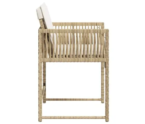 Dārza Krēsli Ar Matračiem, 4 Gab., Bēša Pe Rotangpalma Vidaxl