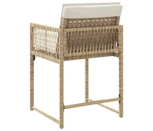 Dārza Krēsli Ar Matračiem, 4 Gab., Bēša Pe Rotangpalma Vidaxl