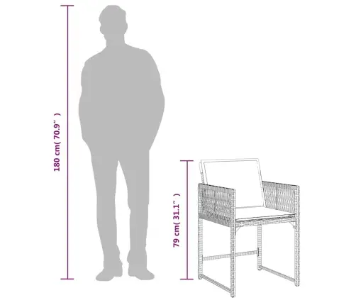 Dārza Krēsli Ar Matračiem, 4 Gab., Bēša Pe Rotangpalma Vidaxl