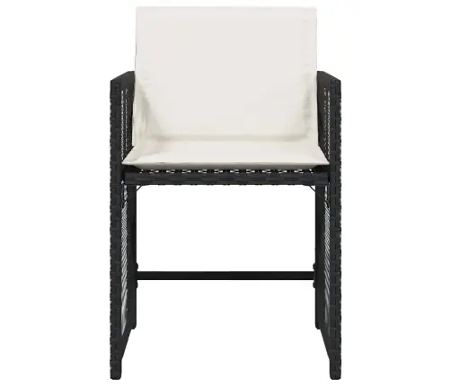 Sodo Kėdės Su Pagalvėlėmis, 4Vnt., Juodos Spalvos, Poliratanas Sodo Kėdės Su Pagalvėlėmis, 4Vnt., Juodos Spalvos, Poliratanas