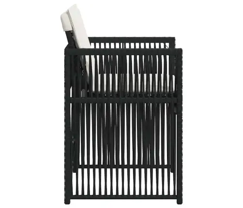 Sodo Kėdės Su Pagalvėlėmis, 4Vnt., Juodos Spalvos, Poliratanas Sodo Kėdės Su Pagalvėlėmis, 4Vnt., Juodos Spalvos, Poliratanas