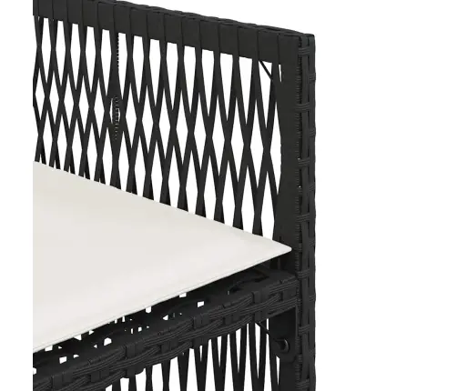 Sodo Kėdės Su Pagalvėlėmis, 4Vnt., Juodos Spalvos, Poliratanas Sodo Kėdės Su Pagalvėlėmis, 4Vnt., Juodos Spalvos, Poliratanas