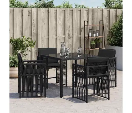 Dārza Krēsli, 4 Gab., Ar Matračiem, Pe Rotangpalma, Melni Vidaxl Dārza Krēsli, 4 Gab., Ar Matračiem, Pe Rotangpalma, Melni Vidaxl