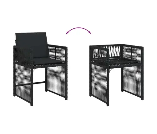 Dārza Krēsli, 4 Gab., Ar Matračiem, Pe Rotangpalma, Melni Vidaxl Dārza Krēsli, 4 Gab., Ar Matračiem, Pe Rotangpalma, Melni Vidaxl