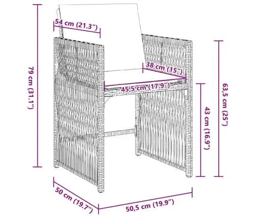 Dārza Krēsli, 4 Gab., Ar Matračiem, Pe Rotangpalma, Melni Vidaxl Dārza Krēsli, 4 Gab., Ar Matračiem, Pe Rotangpalma, Melni Vidaxl
