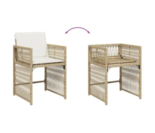 Dārza Krēsli Ar Matračiem, 4 Gab., Bēša Pe Rotangpalma Vidaxl Dārza Krēsli Ar Matračiem, 4 Gab., Bēša Pe Rotangpalma Vidaxl