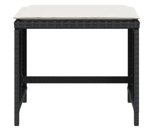 Dārza Soli Ar Matračiem, 4 Gab., Melni, 41X41X36 Cm, Pe Vidaxl