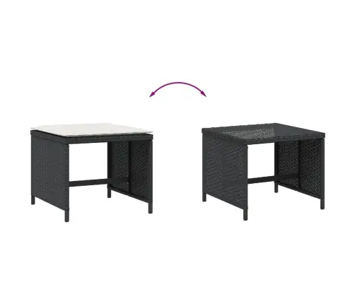 Dārza Soli Ar Matračiem, 4 Gab., Melni, 41X41X36 Cm, Pe Vidaxl