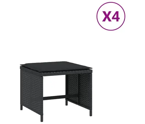 Aiatoolid Koos Istmepatjadega 4 Tk, Must, Polürotang