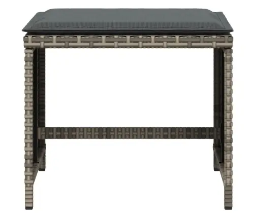 Taburetės Su Pagalvėmis, 4Vnt., Pilkos, 41X41X36cm Poliratanas