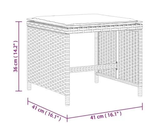 Taburetės Su Pagalvėmis, 4Vnt., Pilkos, 41X41X36cm Poliratanas
