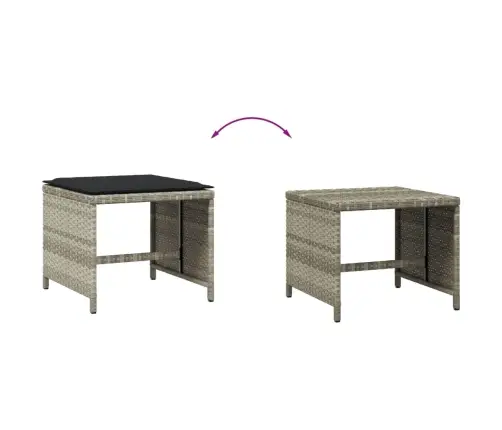 Dārza Soli Ar Matračiem, 4 Gab., Gaiši Pelēki, 41X41X36 Cm, Pe Vidaxl