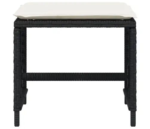 Dārza Soli Ar Matračiem, 4 Gab., Melni, 41X41X36 Cm, Pe Vidaxl