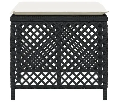 Dārza Soli Ar Matračiem, 4 Gab., Melni, 41X41X36 Cm, Pe Vidaxl