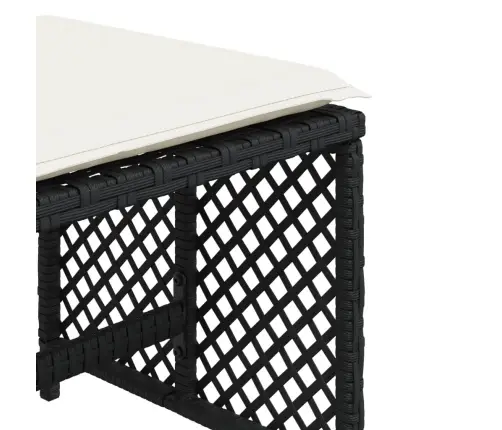 Dārza Soli Ar Matračiem, 4 Gab., Melni, 41X41X36 Cm, Pe Vidaxl