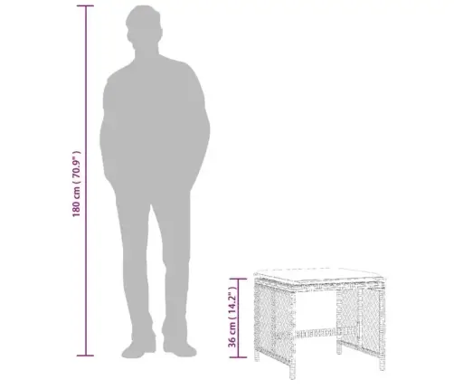 Dārza Soli Ar Matračiem, 4 Gab., Melni, 41X41X36 Cm, Pe Vidaxl