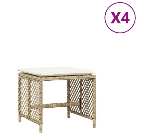 Aiatoolid Koos Istmepatjadega 4 Tk, Beež, Polürotang