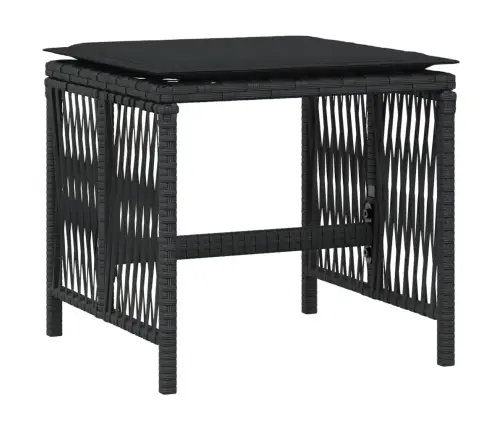 Dārza Soli Ar Matračiem, 4 Gab., Melni, 41X41X36 Cm, Pe Vidaxl