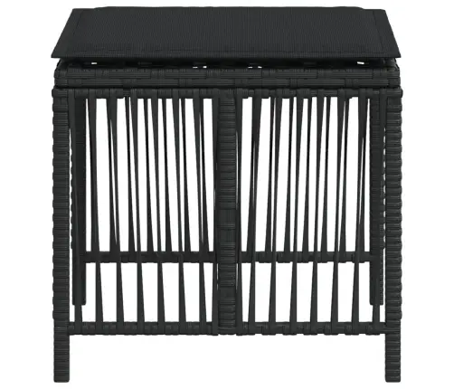 Dārza Soli Ar Matračiem, 4 Gab., Melni, 41X41X36 Cm, Pe Vidaxl