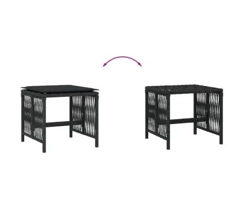 Dārza Soli Ar Matračiem, 4 Gab., Melni, 41X41X36 Cm, Pe Vidaxl