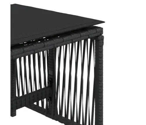 Dārza Soli Ar Matračiem, 4 Gab., Melni, 41X41X36 Cm, Pe Vidaxl