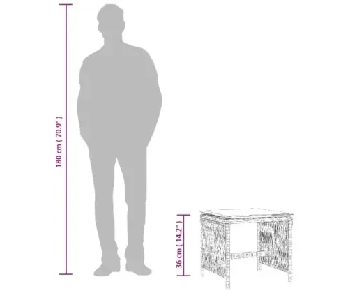 Dārza Soli Ar Matračiem, 4 Gab., Melni, 41X41X36 Cm, Pe Vidaxl