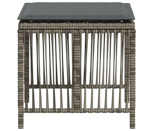 Dārza Soli Ar Matračiem, 4 Gab., Pelēki, 41X41X36 Cm, Pe Vidaxl