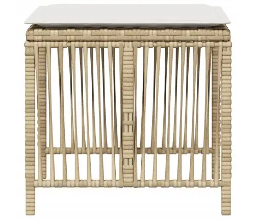 Dārza Soli Ar Matračiem, 4 Gab., Bēši, 41X41X36 Cm, Pe Vidaxl