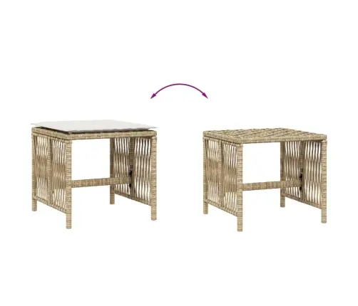 Dārza Soli Ar Matračiem, 4 Gab., Bēši, 41X41X36 Cm, Pe Vidaxl