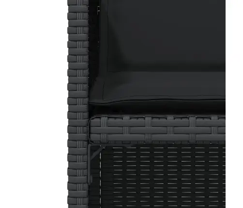 3-Daļīgs Bistro Mēbeļu Komplekts, Matrači, Melna Pe Rotangpalma Vidaxl