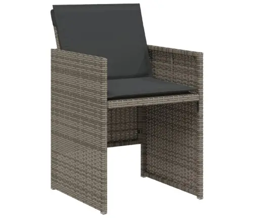 3-Daļīgs Bistro Mēbeļu Komplekts, Matrači,Pelēka Pe Rotangpalma Vidaxl