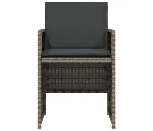 3-Daļīgs Bistro Mēbeļu Komplekts, Matrači,Pelēka Pe Rotangpalma Vidaxl