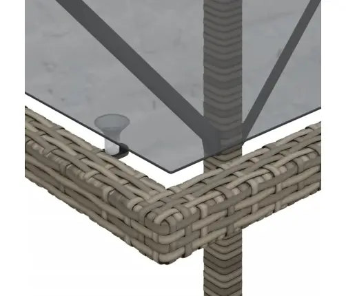 3-Daļīgs Bistro Mēbeļu Komplekts, Matrači,Pelēka Pe Rotangpalma Vidaxl