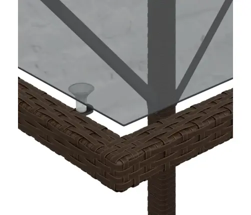 3-Daļīgs Bistro Mēbeļu Komplekts, Matrači, Brūna Pe Rotangpalma Vidaxl