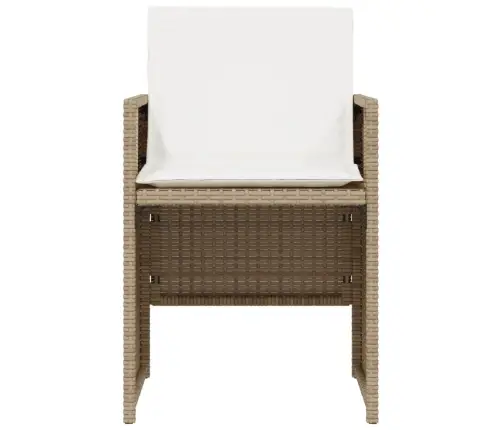 3-Daļīgs Bistro Mēbeļu Komplekts, Matrači, Bēša Pe Rotangpalma Vidaxl