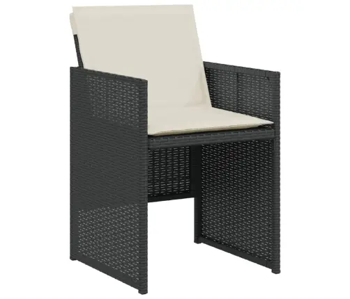 Bistro Komplektas Su Pagalvėlėmis, 3 Dalių, Juodas, Poliratanas