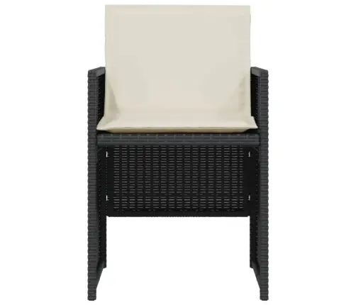 Bistro Komplektas Su Pagalvėlėmis, 3 Dalių, Juodas, Poliratanas