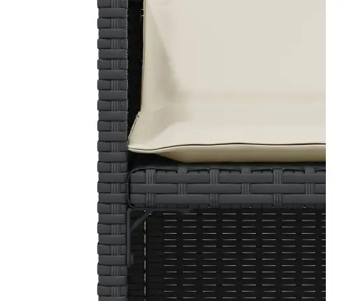 Bistro Komplektas Su Pagalvėlėmis, 3 Dalių, Juodas, Poliratanas