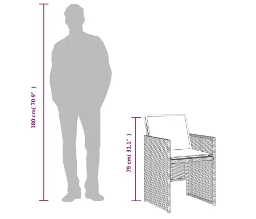 3-Osaline Bistrookomplekt Patjadega, Beež, Polürotang