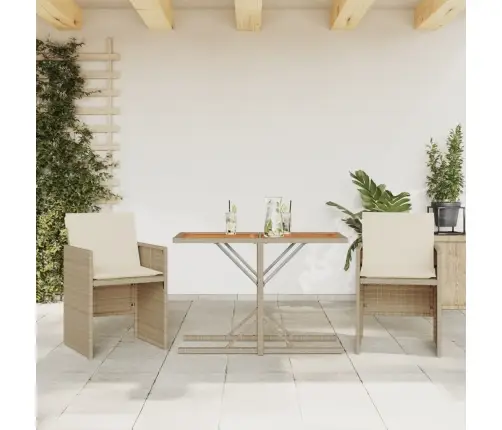 3-Osaline Bistrookomplekt Patjadega, Beež, Polürotang