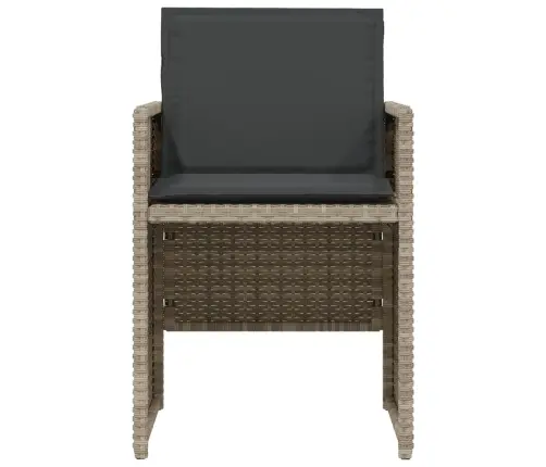 3-Daļīgs Bistro Mēbeļu Komplekts, Matrači,Pelēka Pe Rotangpalma Vidaxl