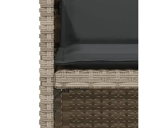 3-Daļīgs Bistro Mēbeļu Komplekts, Matrači,Pelēka Pe Rotangpalma Vidaxl