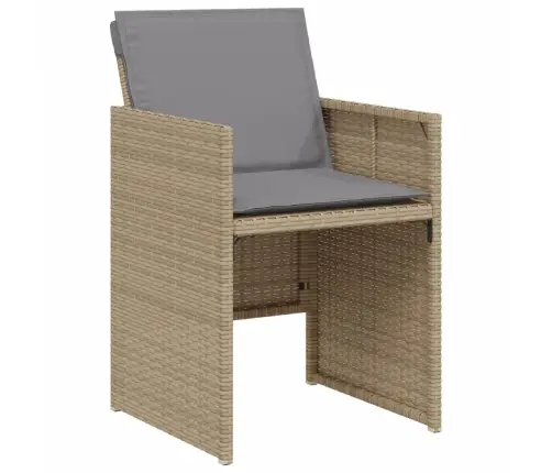 3-Daļīgs Bistro Mēbeļu Komplekts, Matrači, Bēša Pe Rotangpalma Vidaxl