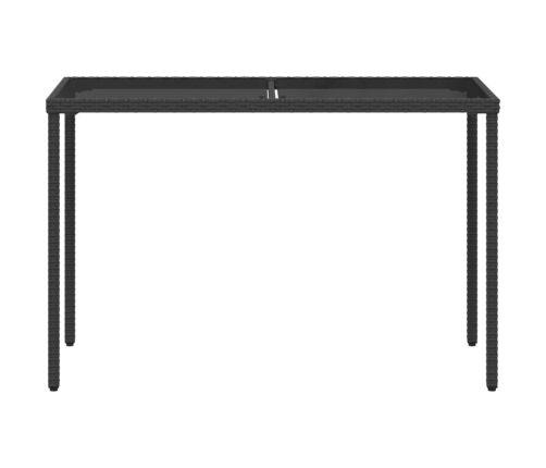 Dārza Galds Ar Stikla Virsmu, 115X54X74Cm, Melna Pe Rotangpalma Vidaxl