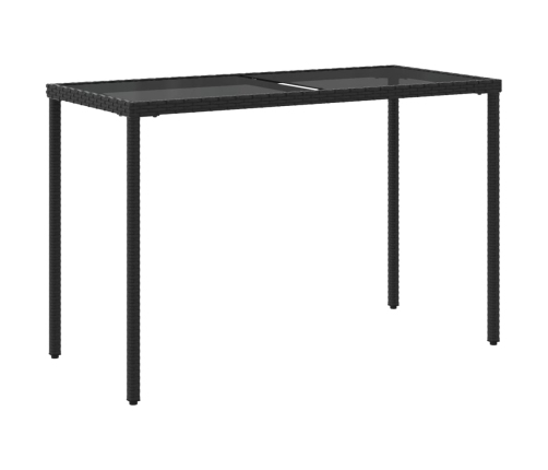 Dārza Galds Ar Stikla Virsmu, 115X54X74Cm, Melna Pe Rotangpalma Vidaxl