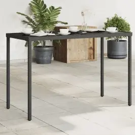 Aialaud Klaasplaadiga, Must, 115X54X74 cm Polürotang