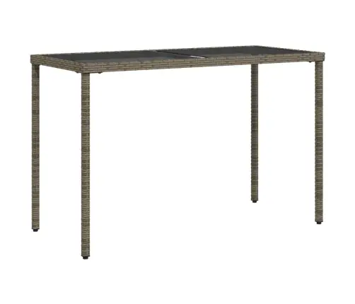 Dārza Galds, Stikla Virsma, Pelēks, 115X54X74Cm, Pe Rotangpalma Vidaxl